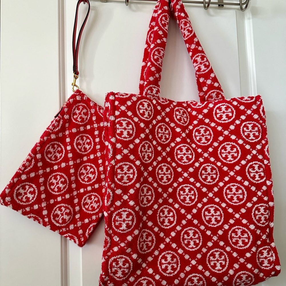 Tory Burch Terry Monogram Tote, 100% cotton - Picture 4 of 8
